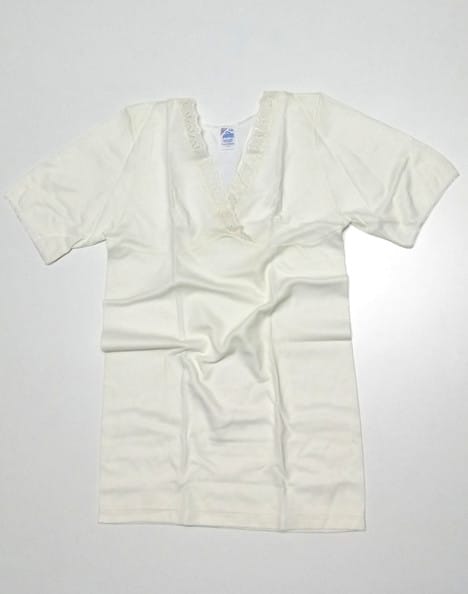 Maglia donna mezza manica garbo di seno cotone e lana 369