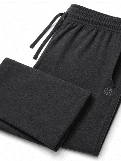 pantalone uomo tuta cotone leggero campagnolo grigio antracite piegato dettaglio senza polsini e tasche laterali