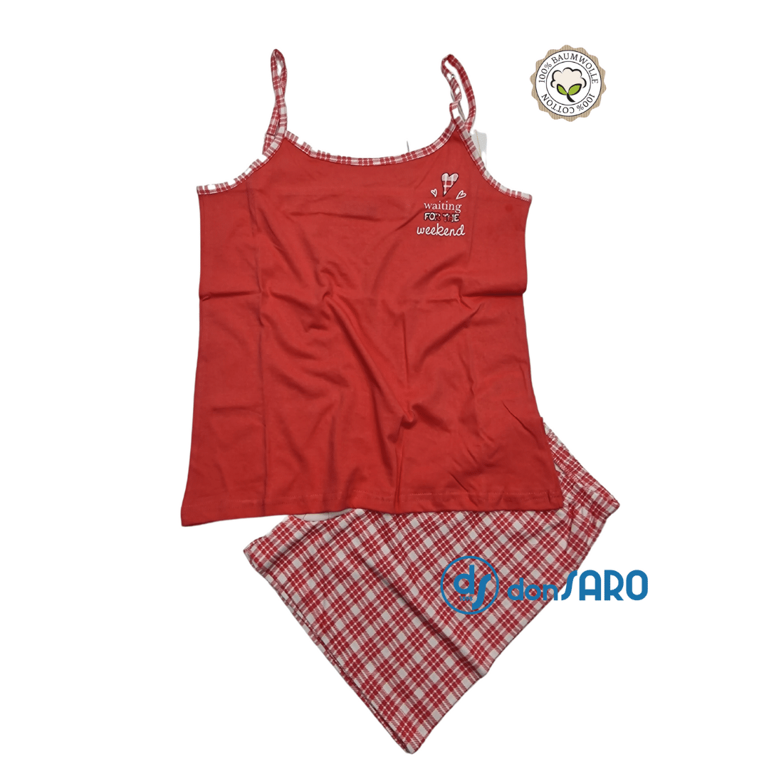 Pigiama donna bretellina stretta short cotone Karelpiù 4304 - immagine 3