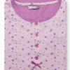 pigiama donna Karelpiu cotone jersey colore rosa fantasia floreale piegato con bottoni e fiocchetto