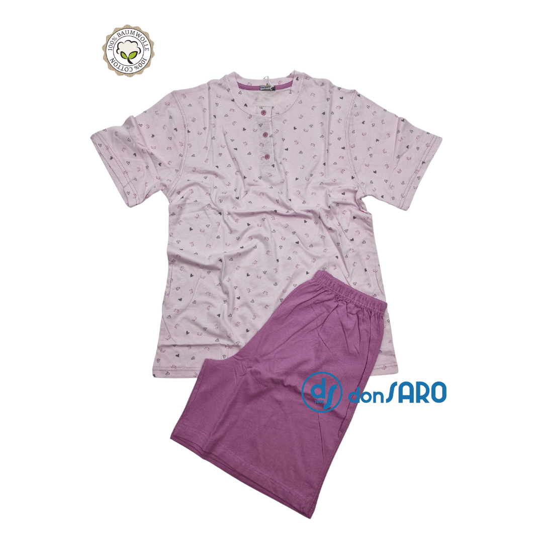 Pigiama donna cotone manica corta puro cotone, Karelpiù 4065