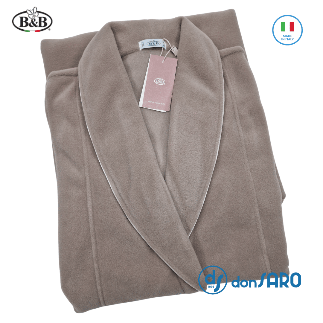 Vestaglia donna lunga pile e viscosa collo scialle B&B 17200 - immagine 6