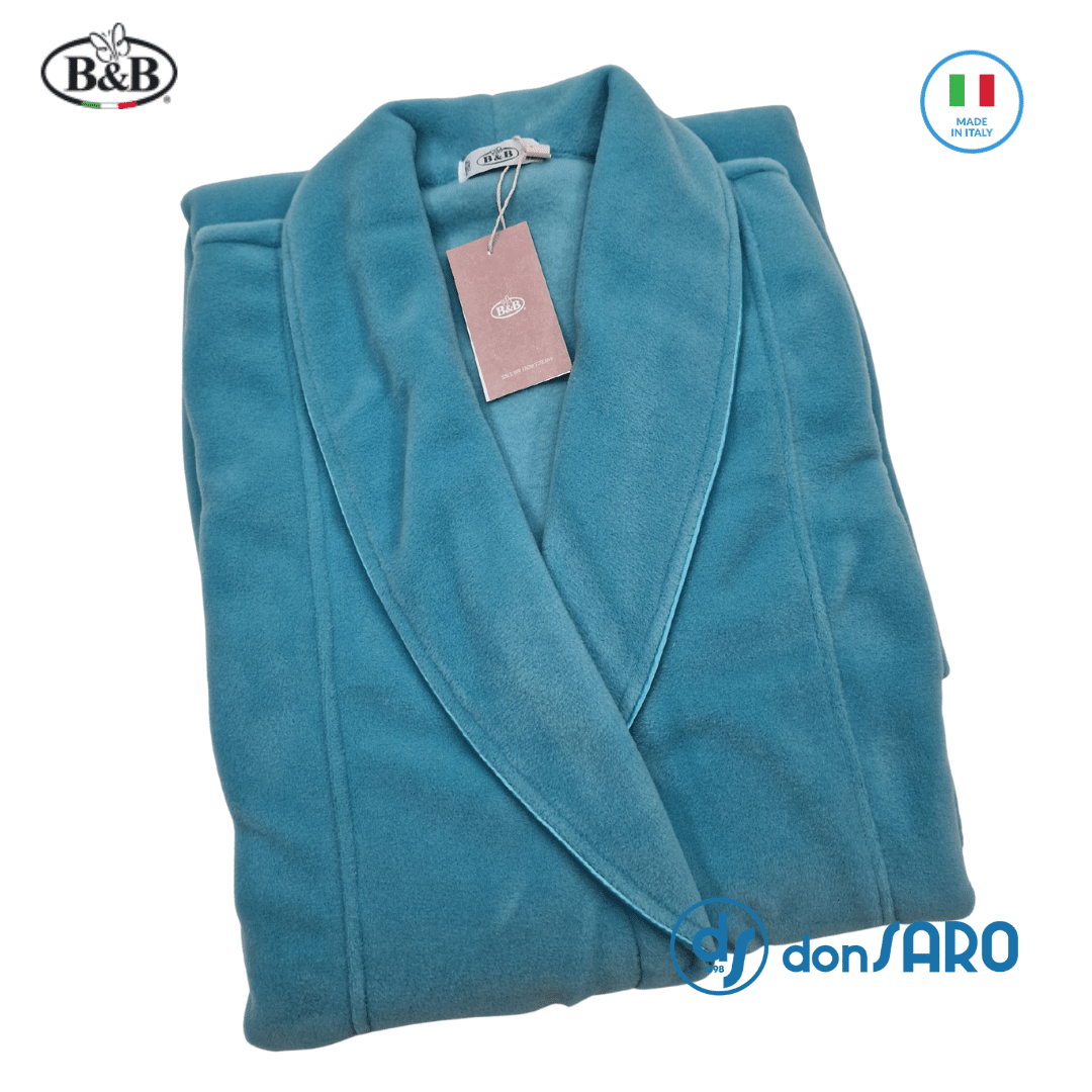 Vestaglia donna lunga pile e viscosa collo scialle B&B 17200 - immagine 10