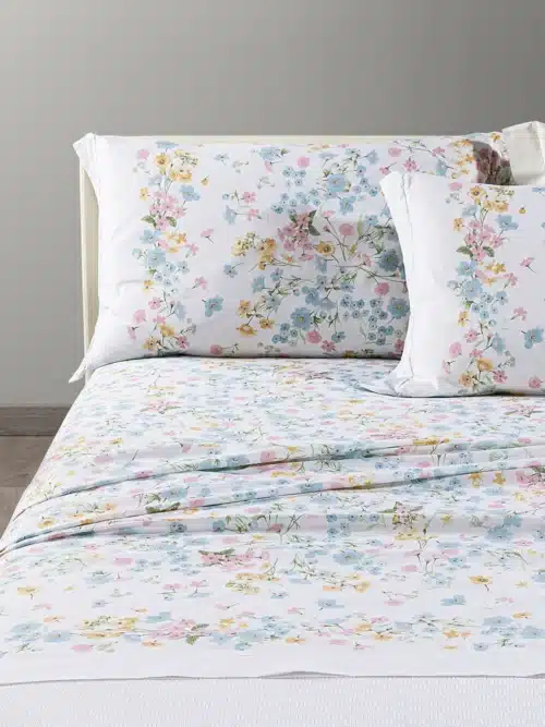 completo lenzuola caleffi provenza cotone immagine federe colore azzurro