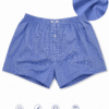 Boxer uomo Navigare in puro cotone colore blu con microfantasia tessuto camicia e vita elasticizzata dettaglio tessuto traspirante