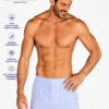 Boxer uomo Navigare tessuto camicia 100% puro cotone colore bianco cielo con vita elastico interamente foderato apertura con bottoni dettaglio tessuto